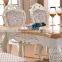 Luxury solid wood frame white marble top dining table