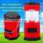 red led rechargeable solar camping light with power bank led flash light can charge mobile phone