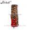 Fashion design genuine leather slim heel leopard horse hair shoes