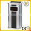 shopping mall usage square ground stainless steel trash bin