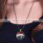 Unique Luminous pendant cat with Christmas hat photo crystal necklace