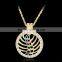 New Hollow Out Geometric Heart Long Chain Necklace Round Silver Gold Plated Rhinestone Pendant Necklace for Women Jewelry Gifts
