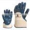 Deltaplus 6cm canvas safety cuff oilproof nitrile cotton jersey lining safety gloves