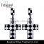 high quality jewelry black and white football oil drip cross drop earrings jewelry for women and men fashion jewelry