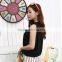 2014 Korean women loose sleeveless black chiffon shirt Women Tops,Fashion dress