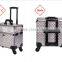 Professional Makeup Trolley Luggage Lighted Cases With Compartments