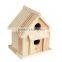 wholesale FSC&ISO9001&BSCI solid pine garden wild wooden carved indoor bird house for cheap sale
