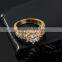 Bling bling AAA+ cubic zirconia ring prong setting 18k yellow gold plated jewelry