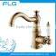 Factory New Product Antique Brass Long Swivel Curved Spout Basin Bathroom Faucet FLG100047