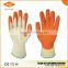 13G Polyester Liner, Natural Latex Palm Coated, Crinkle Finished Latex Coated Glove orange colorc