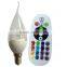 3W RGB color led light bulb with RF remote control(433.92MHz)