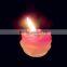 unique shaped pink colored flower shaped candlestick glass container/candle holder