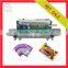 Horizontal solid-inker printer film sealer, plastic bag heat sealing machine