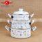 china not sale 3pcs enamel cookware set/enamel casserole wholesale