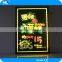 Outdoor Hotsale Tempered Glass Led Writing Menu Board for Hotel
