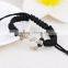 Braided Silk Cord Macrame Woven Bracelet Boat Nautical Navy Anchor Bracelet With Adjustable Knot