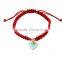 Enamel Gold Heart Charm Handwoven Bracelet Adjustable Braided Macrame Bracelet Promotional Friendship Bracelet