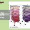 10 Tier Metal Wagon Organizer Cart Storage Plastic Drawer Cart Trolley