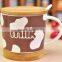 New style wooden base whiteware mugs/cups for coffee/milk wholesales