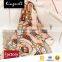 Custom digital print 100% silk fabric on scarf, Seaside style