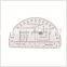Chinese custom 6 inch half moon 360 degree plastic protractor, transparent high quality protractor for military training # KMP-1