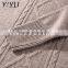Custom cashmere sweater lady turtleneck long pattern cable knit pullover