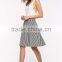 China Wholesale High Rise Directional Stripe Midi Skirt Women Fashion Skirt 2016
