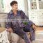 Factory supply low price fleece men pajamas sleepwear with button custom