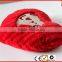 High Quality PV plush material heart shaped pillow with "love" embroidery