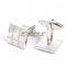 High Quality Grey Plaid Square Men Shirt Silver Cufflinks