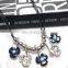 fashion new women sweet Bohemia crystal alloy pink flowers necklace Pendant Chain Choker Bib Statement Necklace