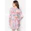 Women printing blouse wholesale islamic clothing elegant long sleeve muslim tops