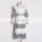 TWOTWINSTYLE Embroidery Ruffle Chiffon Dress Female Long Sleeve Lace up Midi Casual Clothing