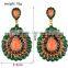 Water drop 2 gram gold beautiful designed earrings with cross cz stone bridal korea Arete dije colgado colgante para dama