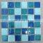 Foshan 300x300 Blue Color Glass Swimming Pool Mosaic Tile Kitchen Back Splash Bathroom Floor Tile