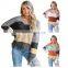 High Quality Winter Colorblock, Distressed Pullover Knit Women Loose Sweater/