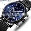 CRRJU 2266 Trendy charm date day moon phase analog quartz stainless steel watches men wrist brand luxury