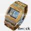 Best Quality dual movement quartz analog digital wooden watches with japan miyota movement