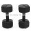 Manufacturer Dumbbells Sale Custom Logo Rubber Coated Full Black Home Gym Equipment Weight Set Hex Dumbbells