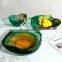 Creative Glass Heart-Shaped Plate Simple Modern Two-Color Compote Decoration Bowl