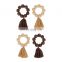Home Accessories Table Wood Napkin Ring Macrame Beads Tassel Wooden Napkin Rings