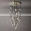 Modern Luxury Industrial Style Transparent Smoke Gray Crystal BOULE Raindrop Pendant Light for Living Room & Hotel Decoration