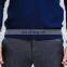 Blue Gradient Color Stripes 100% Wool Round Neck Men Pullover Sweater