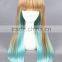 High Quality 65cm Medium Long Straight Brown&Blue Color Mixed Lolita Wig Synthetic Anime Wig Cosplay Hair Wig Party Wig