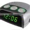 Hot Item Green LED Dual Alarms Light Rim Clock Radio
