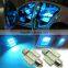 2X Aqua Blue 12SMD 1.25" 31mm LED Bulbs DE3175 DE3022 Car Interior lights OYXL