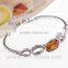 New Design Oval Austrian Crystals 18k Platinum Plated Bracelet Bangle Jewelry Gifts