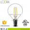 High Quality 4W UL Dimmable Led Filament Lamp 120V E12 E26 E27 Vintage Led Global Light Bulb G45