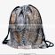 2016 Fashion vintage cat backpack drawstring bag 3D print manufacturers high quality best selling promotion custom tote tutorial
