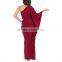 chiffon cape dress fancy dress red cape gown kimono maxi long sleeve dress red one shoulder cocktail dresses